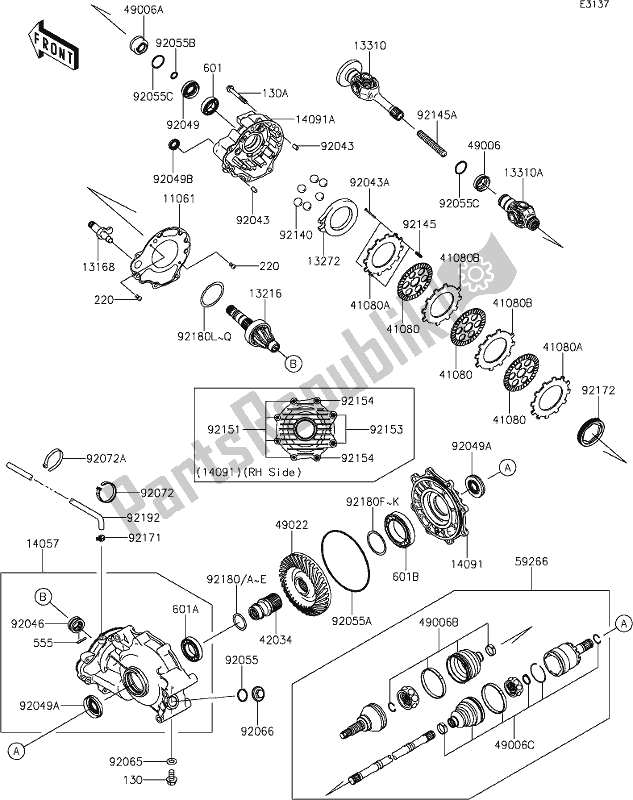 Tutte le parti per il 26-1drive Shaft-rear del Kawasaki KVF 750 Brute Force 4X4I EPS 2020