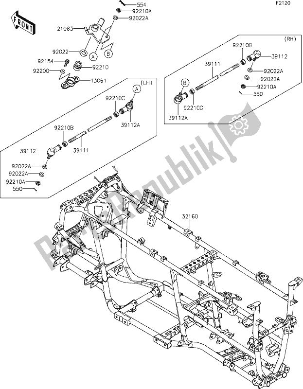 Tutte le parti per il 28 Frame del Kawasaki KVF 750 Brute Force 4X4I EPS 2020