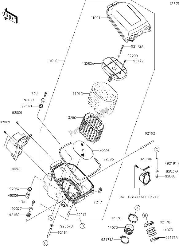 Todas las partes para 3 Air Cleaner de Kawasaki KVF 750 Brute Force 4X4I EPS 2020