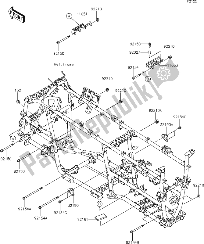 Tutte le parti per il 30 Engine Mount del Kawasaki KVF 750 Brute Force 4X4I EPS 2020