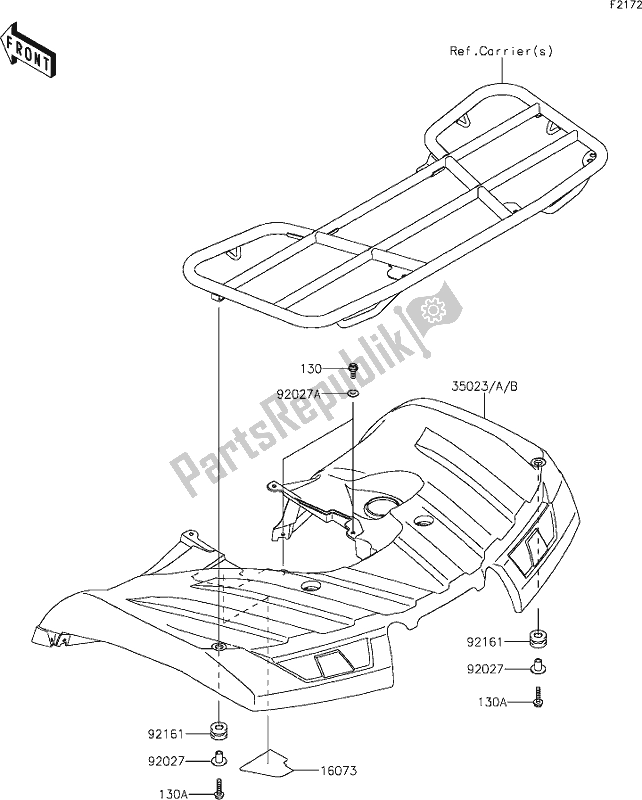 Tutte le parti per il 36 Rear Fender(s) del Kawasaki KVF 750 Brute Force 4X4I EPS 2020