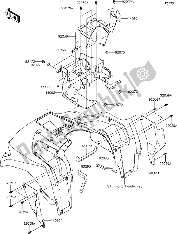 Tutte le parti per il 37 Flap del Kawasaki KVF 750 Brute Force 4X4I EPS 2020