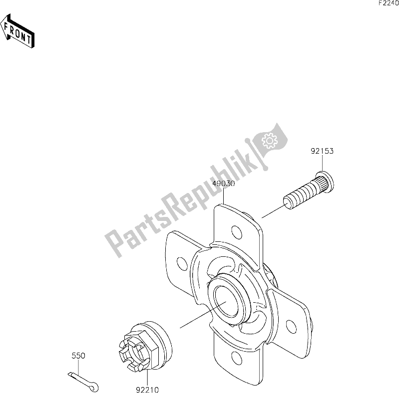 Tutte le parti per il 40 Rear Hub del Kawasaki KVF 750 Brute Force 4X4I EPS 2020