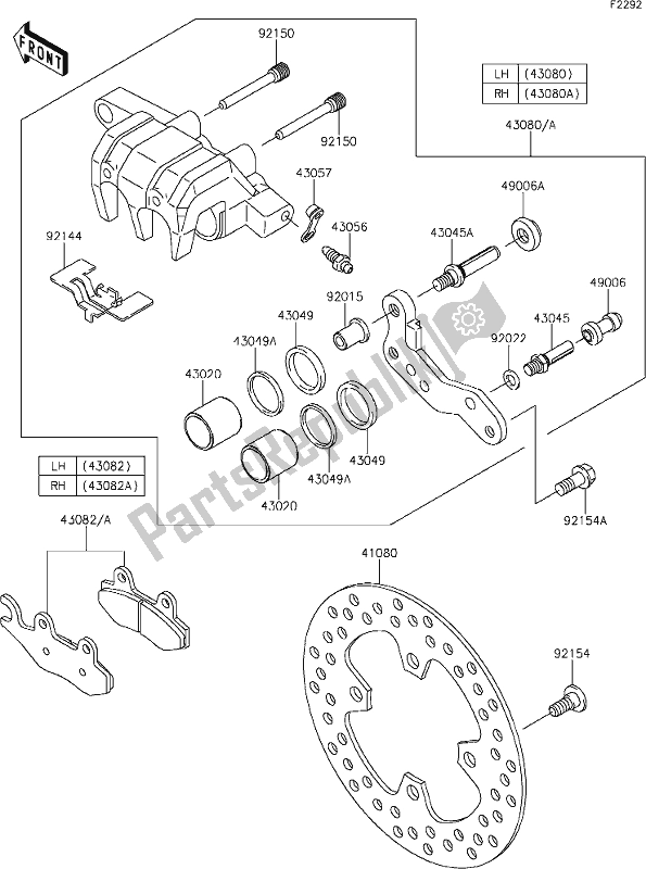 Wszystkie części do 44 Front Brake Kawasaki KVF 750 Brute Force 4X4I EPS 2020