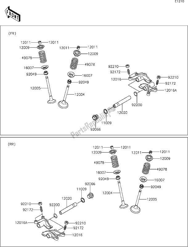 All parts for the 5 Valve(s) of the Kawasaki KVF 750 Brute Force 4X4I EPS 2020