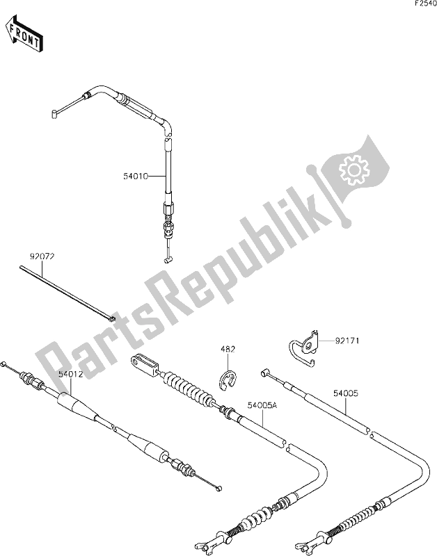 Todas las partes para 50 Cables de Kawasaki KVF 750 Brute Force 4X4I EPS 2020