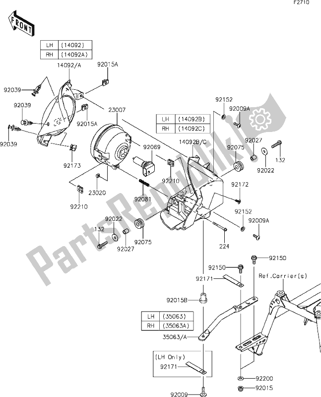 Wszystkie części do 53 Headlight(s) Kawasaki KVF 750 Brute Force 4X4I EPS 2020