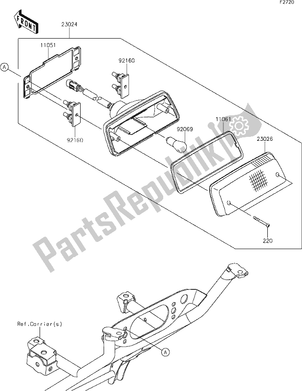 Alle onderdelen voor de 54 Taillight(s) van de Kawasaki KVF 750 Brute Force 4X4I EPS 2020
