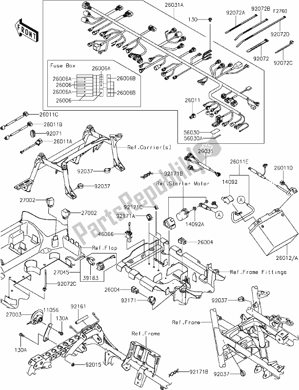 Tutte le parti per il 55-1chassis Electrical Equipment del Kawasaki KVF 750 Brute Force 4X4I EPS 2020