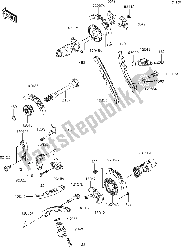 Tutte le parti per il 6 Camshaft(s)/tensioner del Kawasaki KVF 750 Brute Force 4X4I EPS 2020