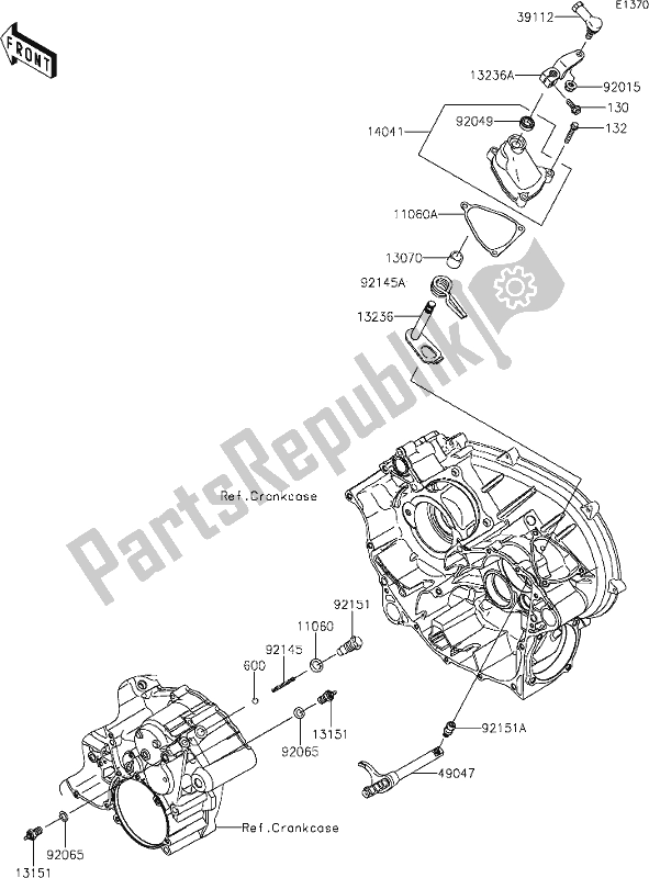 Todas las partes para 9 Gear Change Mechanism de Kawasaki KVF 750 Brute Force 4X4I EPS 2020