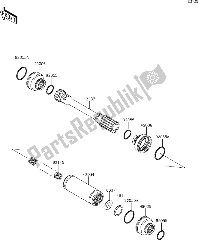 Tutte le parti per il 24 Drive Shaft-propeller del Kawasaki KVF 750 Brute Force 4X4I EPS 2021