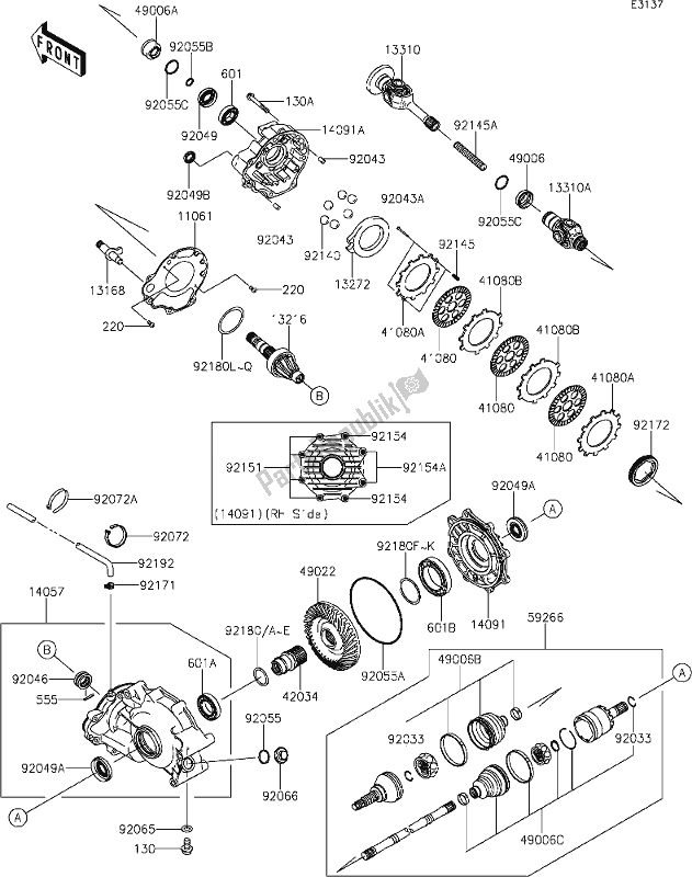 Tutte le parti per il 26 Drive Shaft-rear del Kawasaki KVF 750 Brute Force 4X4I EPS 2021