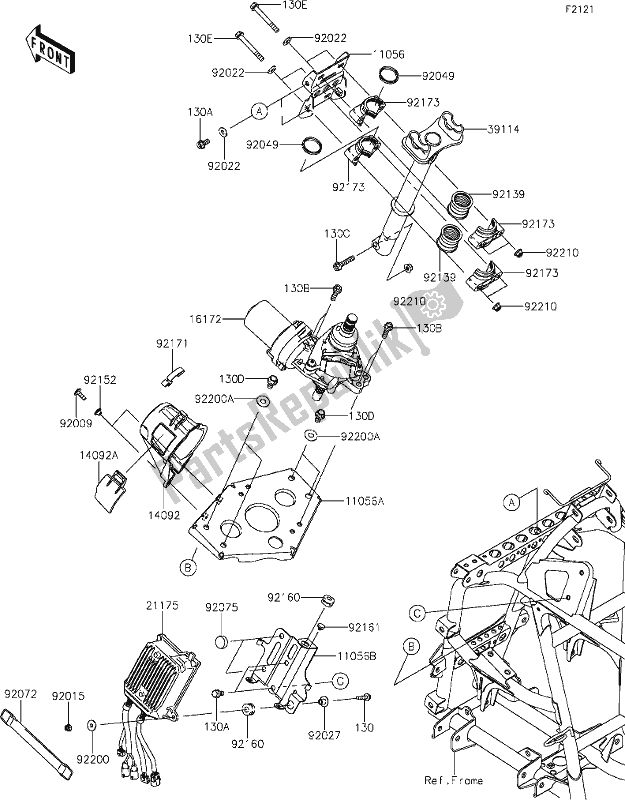 Tutte le parti per il 29 Steering Shaft del Kawasaki KVF 750 Brute Force 4X4I EPS 2021