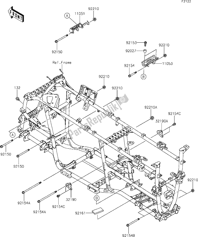 Alle onderdelen voor de 30 Engine Mount van de Kawasaki KVF 750 Brute Force 4X4I EPS 2021