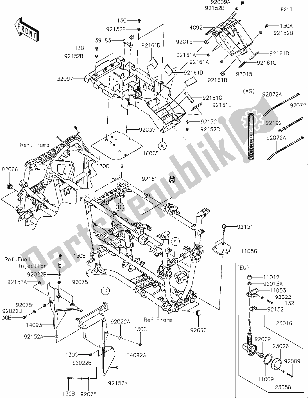 Toutes les pièces pour le 31-1frame Fittings du Kawasaki KVF 750 Brute Force 4X4I EPS 2021