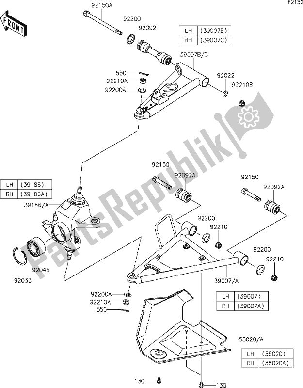 Wszystkie części do 32 Front Suspension Kawasaki KVF 750 Brute Force 4X4I EPS 2021