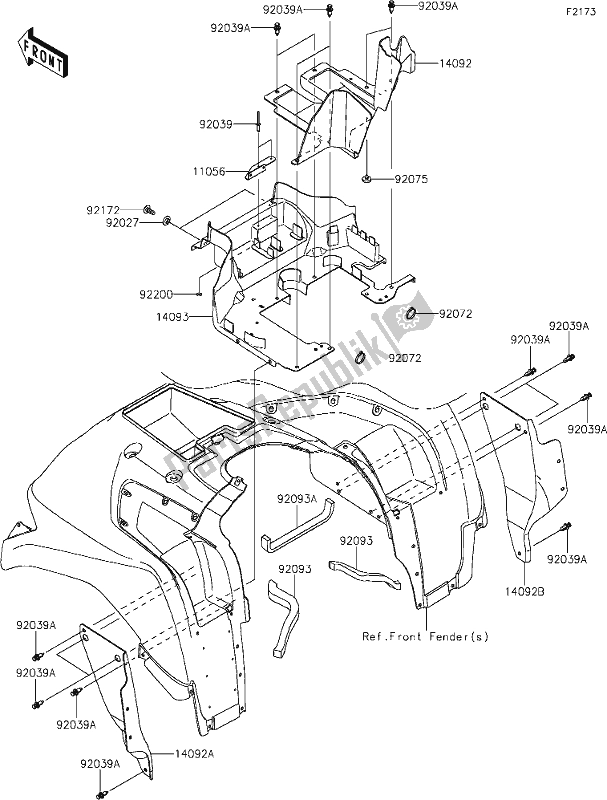 Tutte le parti per il 37 Flap del Kawasaki KVF 750 Brute Force 4X4I EPS 2021