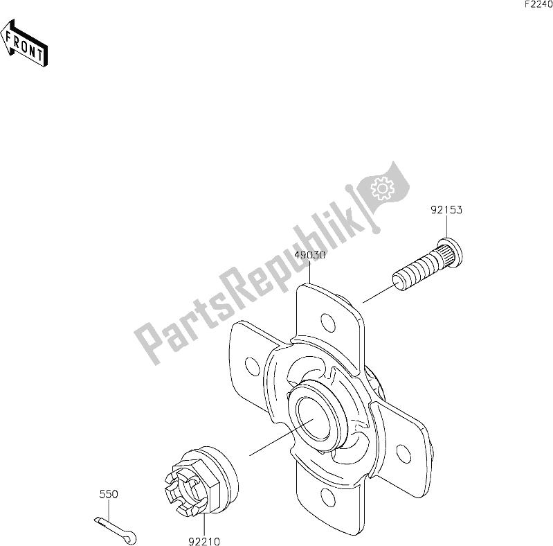 Tutte le parti per il 40 Rear Hub del Kawasaki KVF 750 Brute Force 4X4I EPS 2021