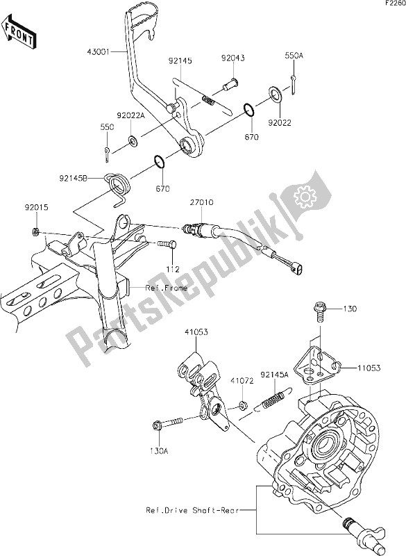 Tutte le parti per il 41 Brake Pedal del Kawasaki KVF 750 Brute Force 4X4I EPS 2021