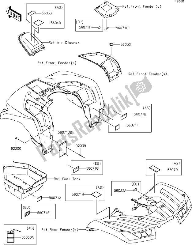 Tutte le parti per il 59 Labels del Kawasaki KVF 750 Brute Force 4X4I EPS 2021