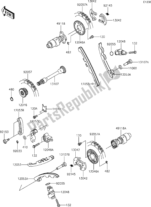 Toutes les pièces pour le 6 Camshaft(s)/tensioner du Kawasaki KVF 750 Brute Force 4X4I EPS 2021