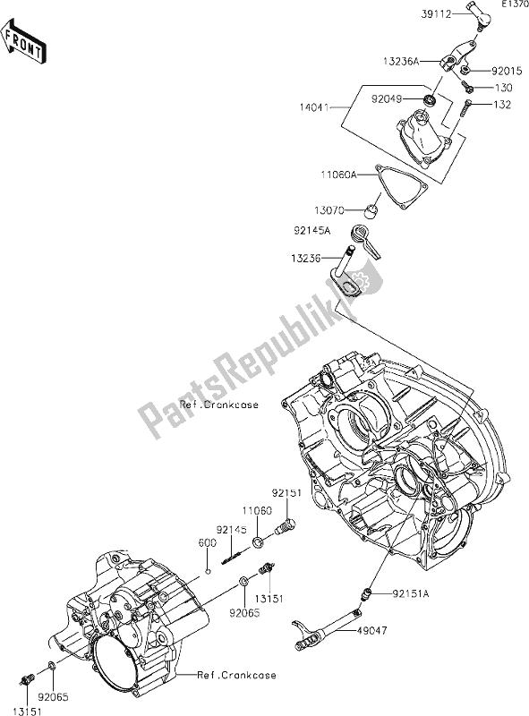 Alle onderdelen voor de 9 Gear Change Mechanism van de Kawasaki KVF 750 Brute Force 4X4I EPS 2021