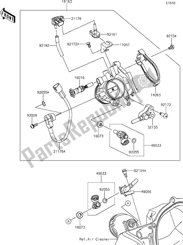 Alle onderdelen voor de 16 Throttle van de Kawasaki KX 250 2020