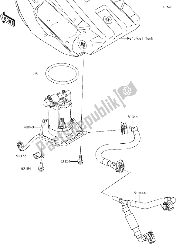 Alle onderdelen voor de 17 Fuel Pump van de Kawasaki KX 250 2020