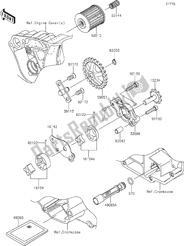 Todas las partes para 19 Oil Pump de Kawasaki KX 250 2020