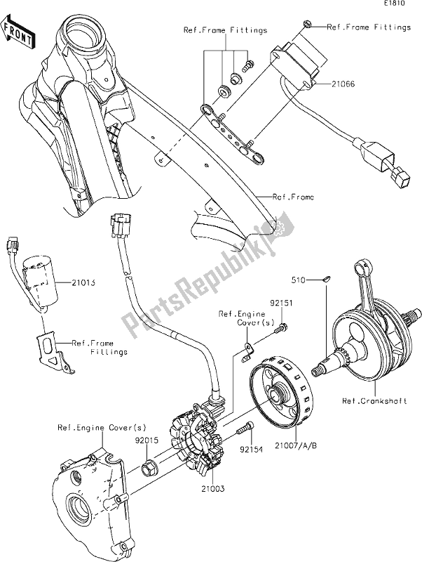 All parts for the 20 Generator of the Kawasaki KX 250 2020