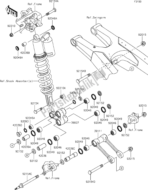 All parts for the 28 Suspension of the Kawasaki KX 250 2020