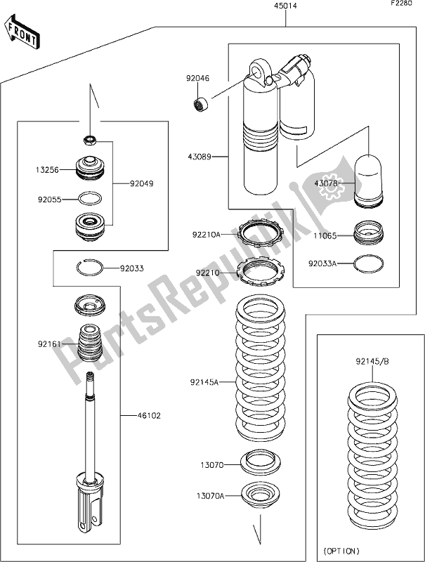 Tutte le parti per il 36 Shock Absorber(s) del Kawasaki KX 250 2020