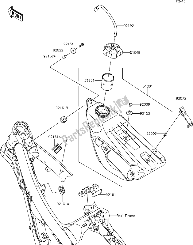 Tutte le parti per il 43 Fuel Tank del Kawasaki KX 250 2020