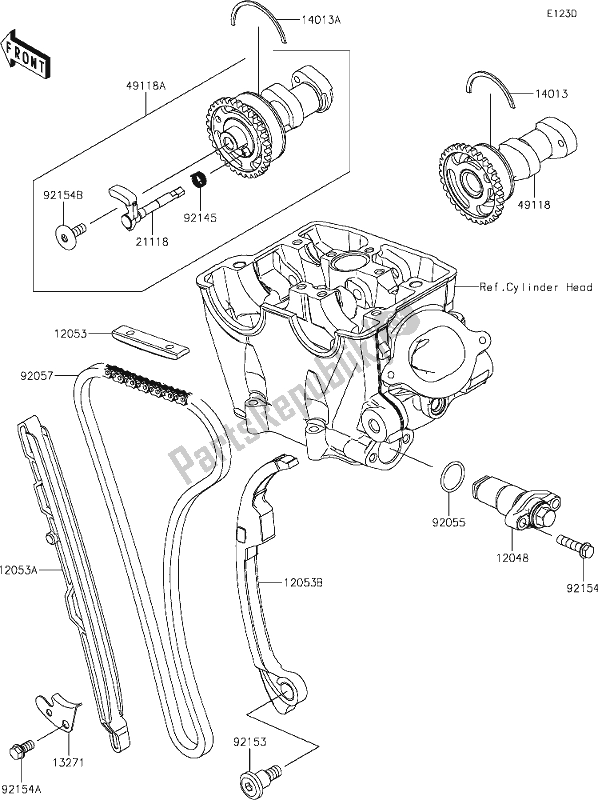 Tutte le parti per il 7 Camshaft(s)/tensioner del Kawasaki KX 250 2020