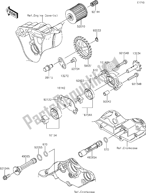 Wszystkie części do 18 Oil Pump Kawasaki KX 250 2021