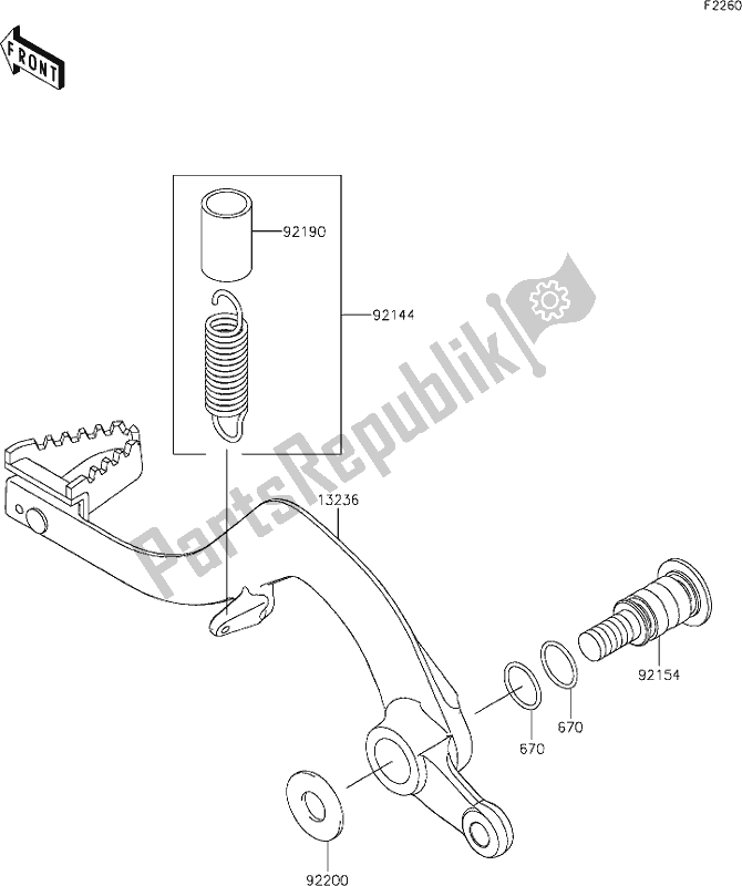 Toutes les pièces pour le 35 Brake Pedal du Kawasaki KX 250 2021