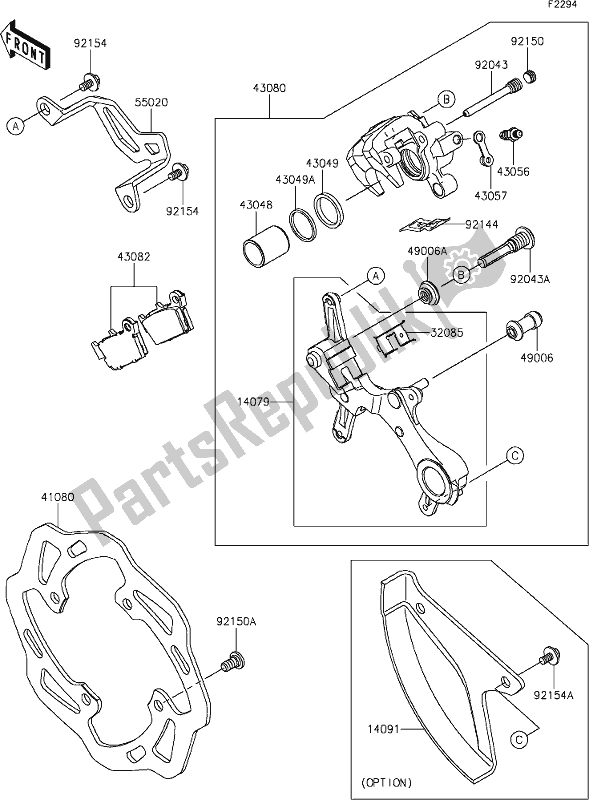 Toutes les pièces pour le 40 Rear Brake du Kawasaki KX 250 2021