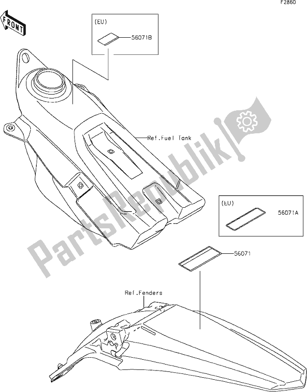 Toutes les pièces pour le 49 Labels du Kawasaki KX 250 2021