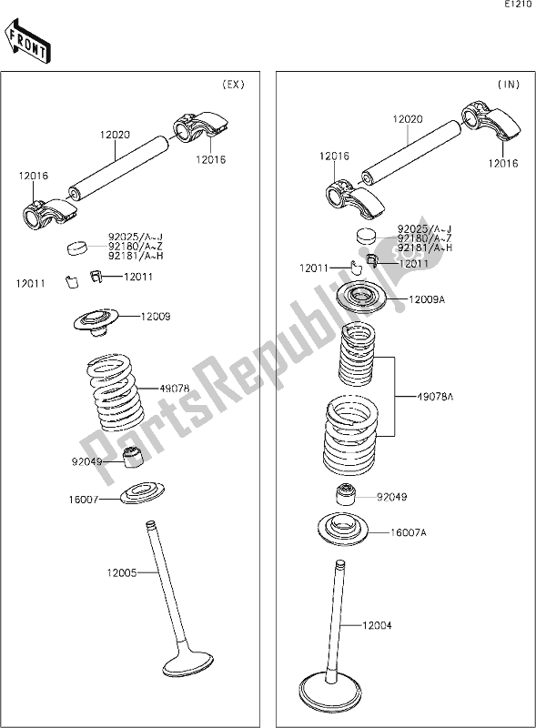 Toutes les pièces pour le 6-1 Valve(s) du Kawasaki KX 250 2021