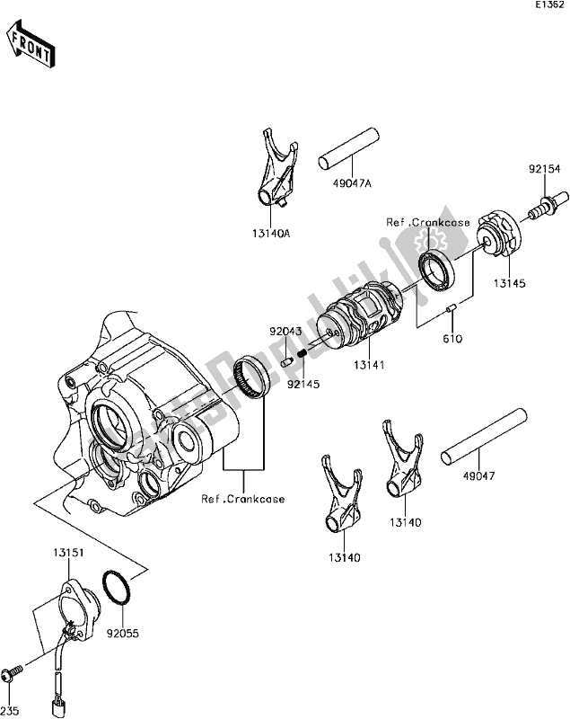 Tutte le parti per il C-3 Gear Change Drum/shift Fork(s) del Kawasaki KX 250F 2017