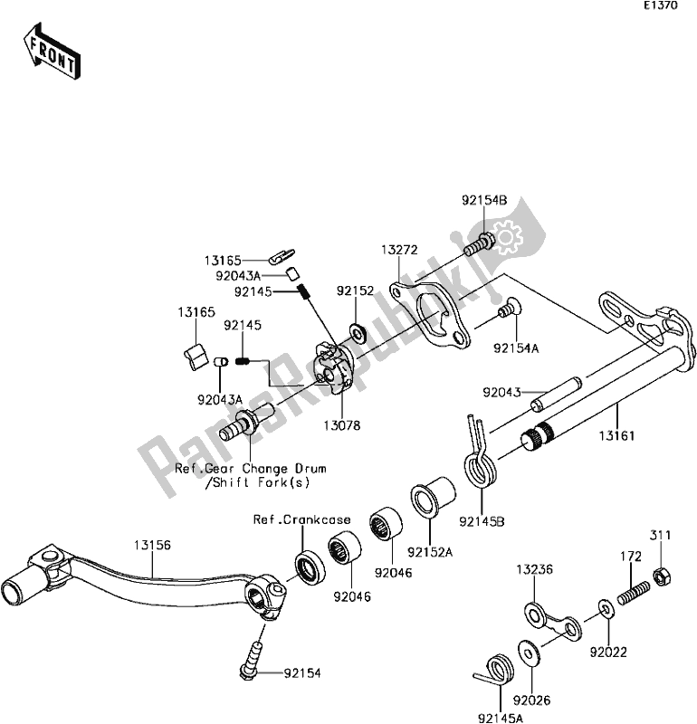 Todas las partes para C-4 Gear Change Mechanism de Kawasaki KX 250F 2017