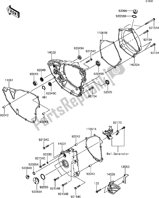 Todas las partes para C-6 Engine Cover(s) de Kawasaki KX 250F 2017