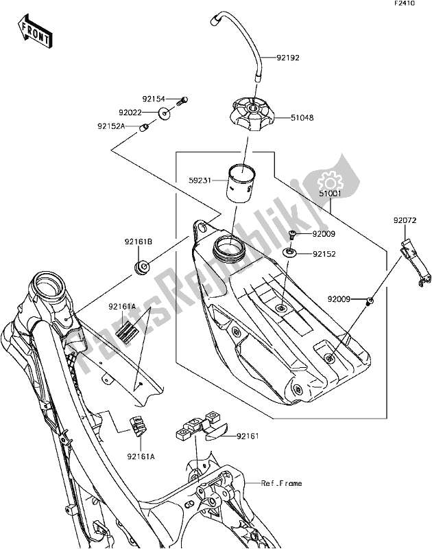 Todas las partes para E-11fuel Tank de Kawasaki KX 250F 2017