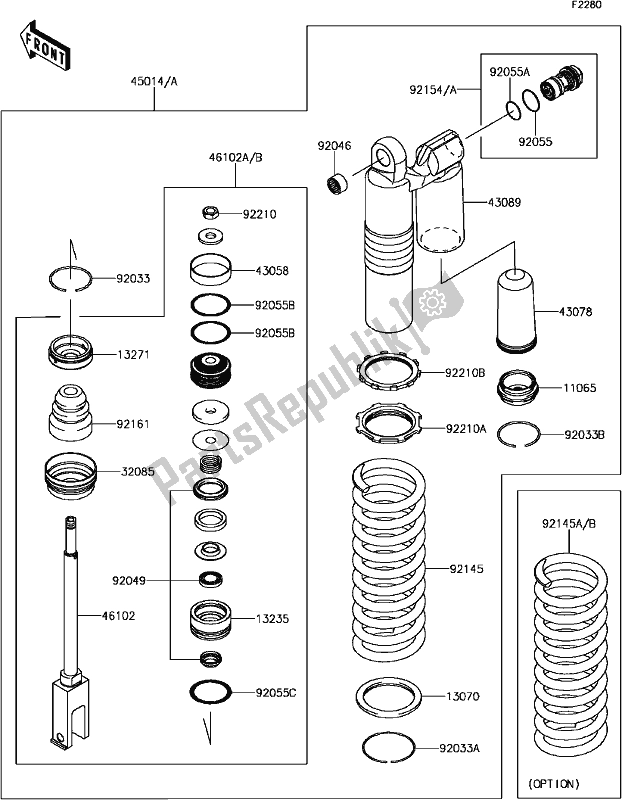 Todas las partes para E-3 Shock Absorber(s) de Kawasaki KX 250F 2017