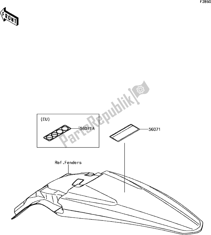 Tutte le parti per il F-4 Labels del Kawasaki KX 250F 2017