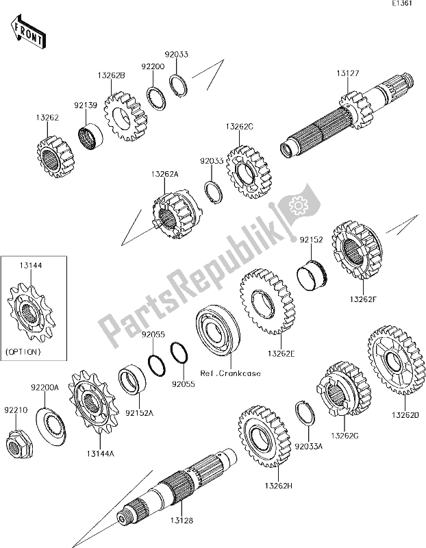 Toutes les pièces pour le 11 Transmission du Kawasaki KX 250F 2018