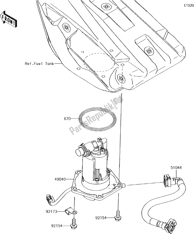 All parts for the 17 Fuel Pump of the Kawasaki KX 250F 2018