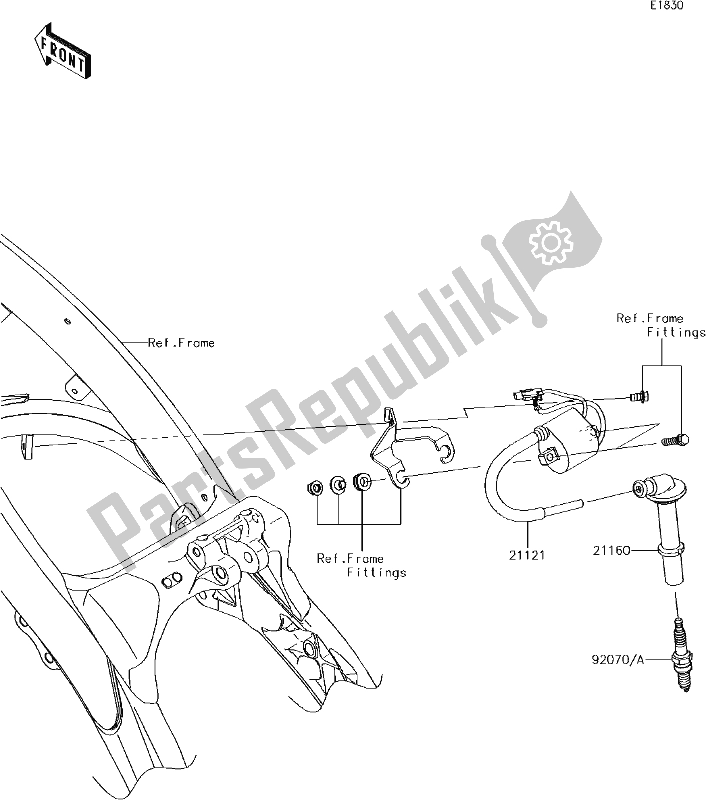 All parts for the 21 Ignition System of the Kawasaki KX 250F 2018
