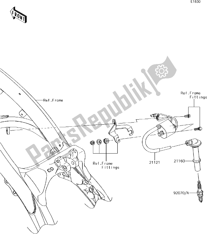 Tutte le parti per il 21 Ignition System del Kawasaki KX 250F 2018